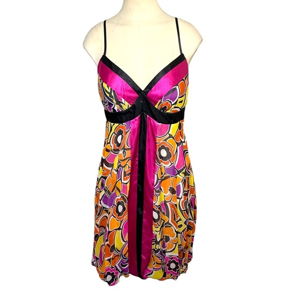Signature by Sangria Dresses & Skirts - Signature By Sangria Colorful Festival Floral Chiffon Midi Dress Silk Satiny   8